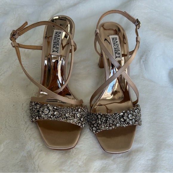 BADGLEY MISCHKA Elana Crystal Embellished High Heel Sandal - Picture 2 of 6